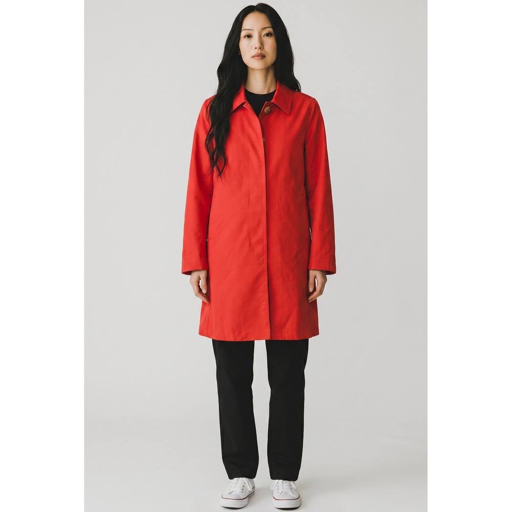 J Crew Womens Red Rain Coat Trench Jacket Small